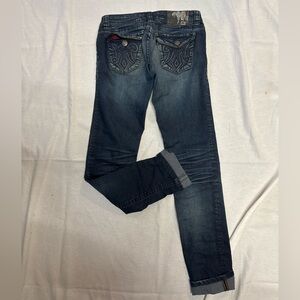 Womens Dark Wash Straight Leg Jeans